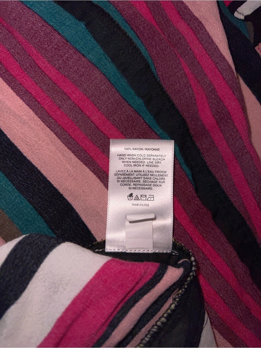 Express Striped Multi-Color Cami Dress with Pink, Teal, Black & White - Picture 6 of 6